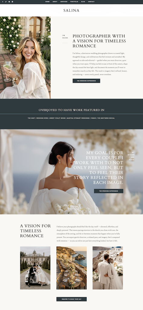 About page example for a small business website