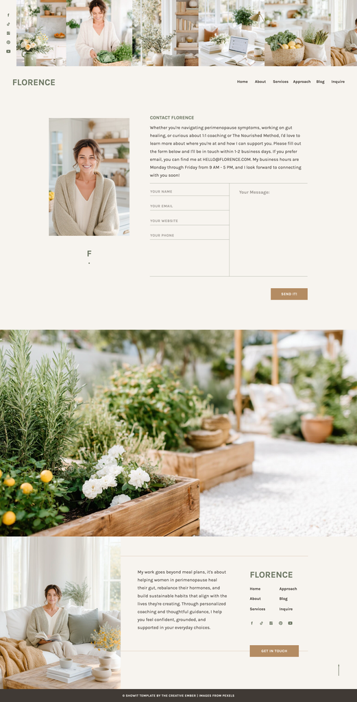 Florence template contact page example