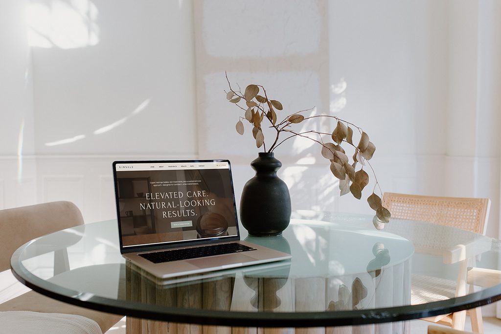 Kinsale website template home page, an example of the pages you need on your website